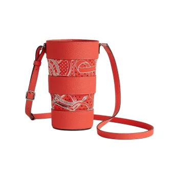 HERMES Swift Leather Water Cup Set, Shoulder Bag, Crossbody Bag Women's Open Country Orange