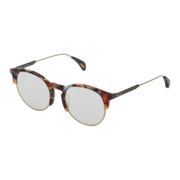 Police Acetate Browline Sunglasses Women's Tortoiseshell