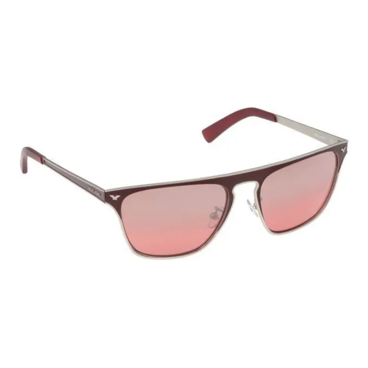 Police Metal Square Sunglasses Women's Red-1