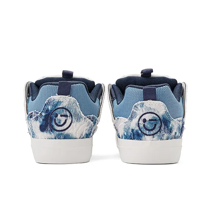 MINISO Low-Top Skateboard Shoes Unisex Blue And White Porcelain Blue-5
