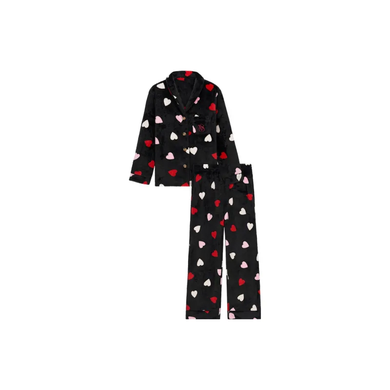 Victoria's Secret Pajama Set Women's Heartbeat Black-0