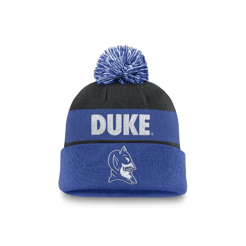 Nike Duke Blue Devils Primetime Peak Men's Nike College Cuffed Pom Beanie-0