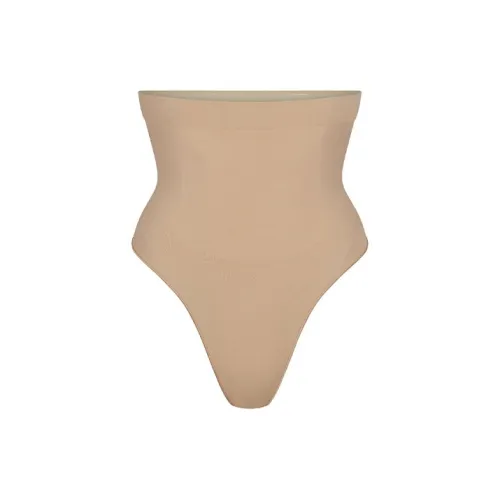 SKIMS SEAMLESS SCULPT HIGH WAISTED THONG Underpants Women's CLAY/White Earth Tone