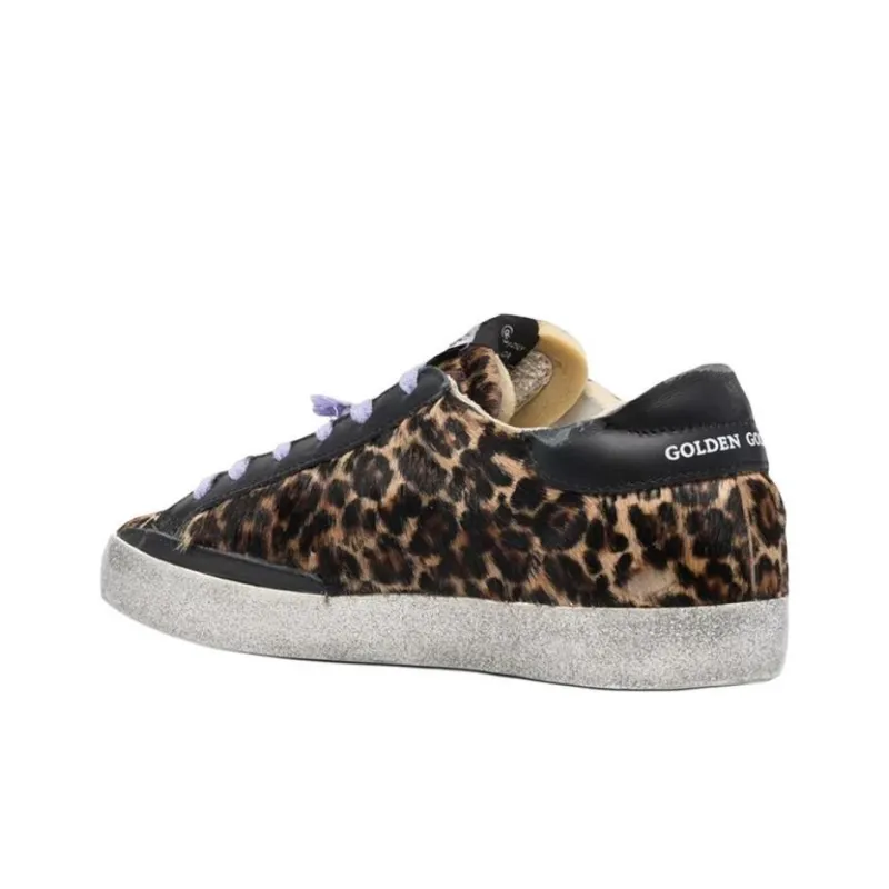 Golden Goose Super-Star Skateboard Shoes Women's Low-Top Leopard Print-3