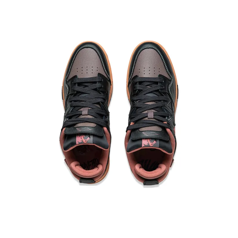 LiNing Slip-Resistant Cushioning Low-Top Skateboard Shoes Men's Black-3