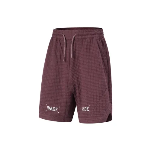 LINING Casual Shorts Men Dark Red Purple