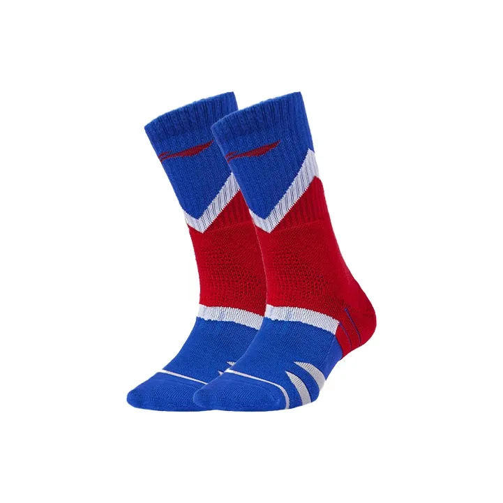 LiNing Basketball Socks Men's Combo Set Blue, Red & Multicolor-3