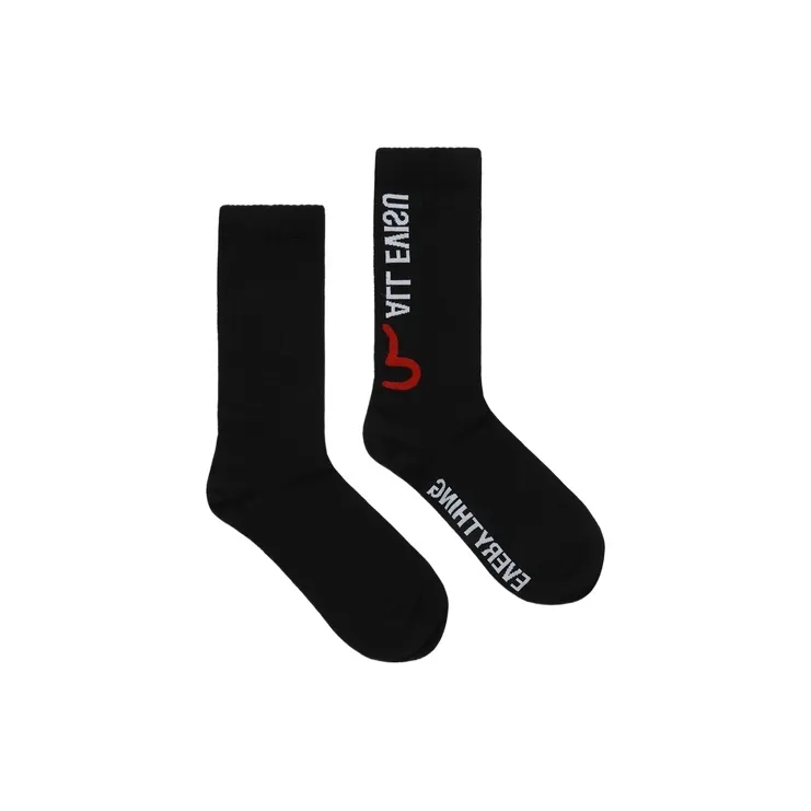 EVISU Mid Calf Socks Men's 1 Pack Black-1