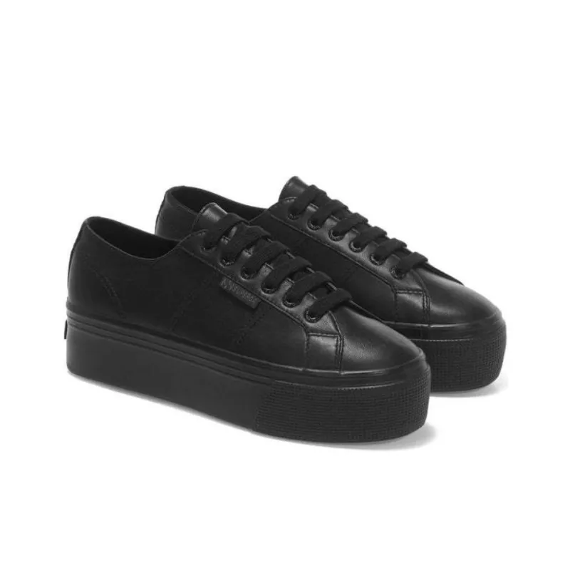 SUPERGA Low-Top Skateboard Shoes Women's All Black-2