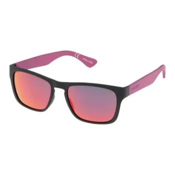 Police Injection Molded Square Sunglasses Unisex Black