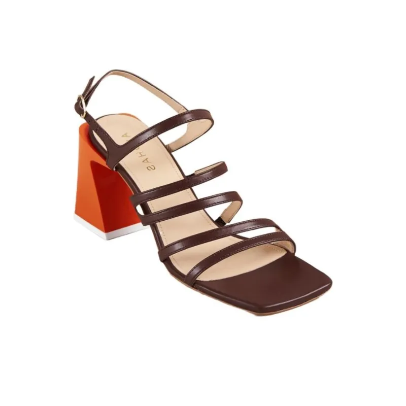 ALOHAS Aubrey Strap Sandals 6cm Women's Brown-1