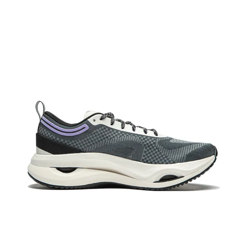 LiNing Cushioning Wear Resistant Lightweight Rebound Low Top Running Shoes Women's Black White-1