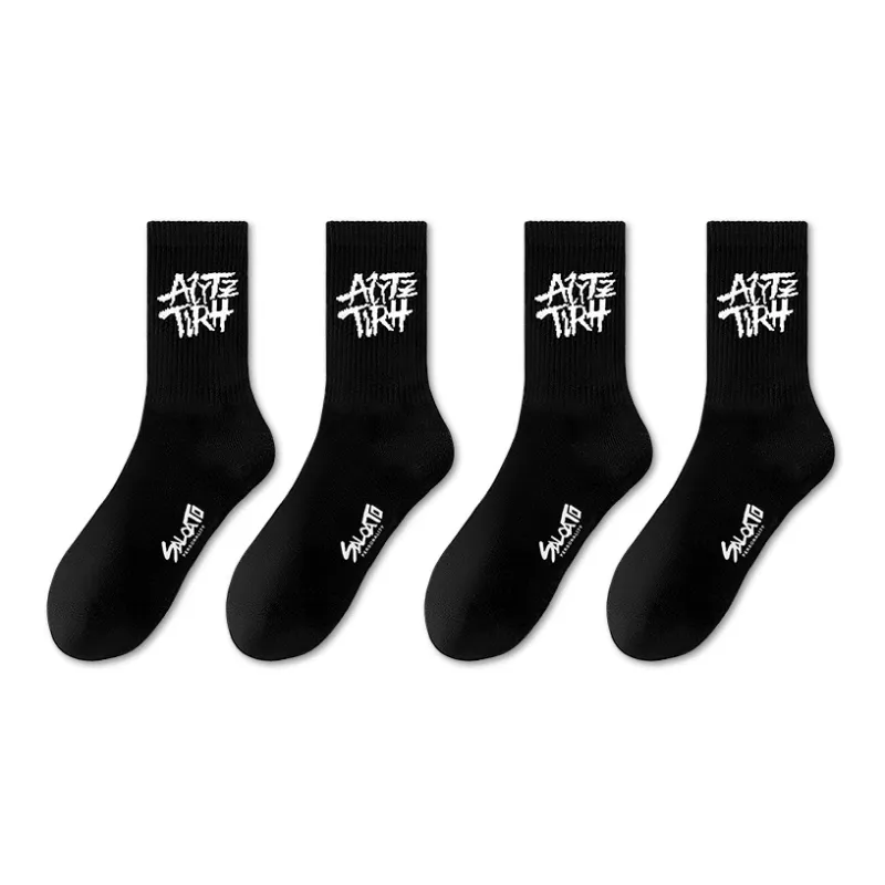 LUOLIAN Mid Calf Socks Unisex 4 Pack-42