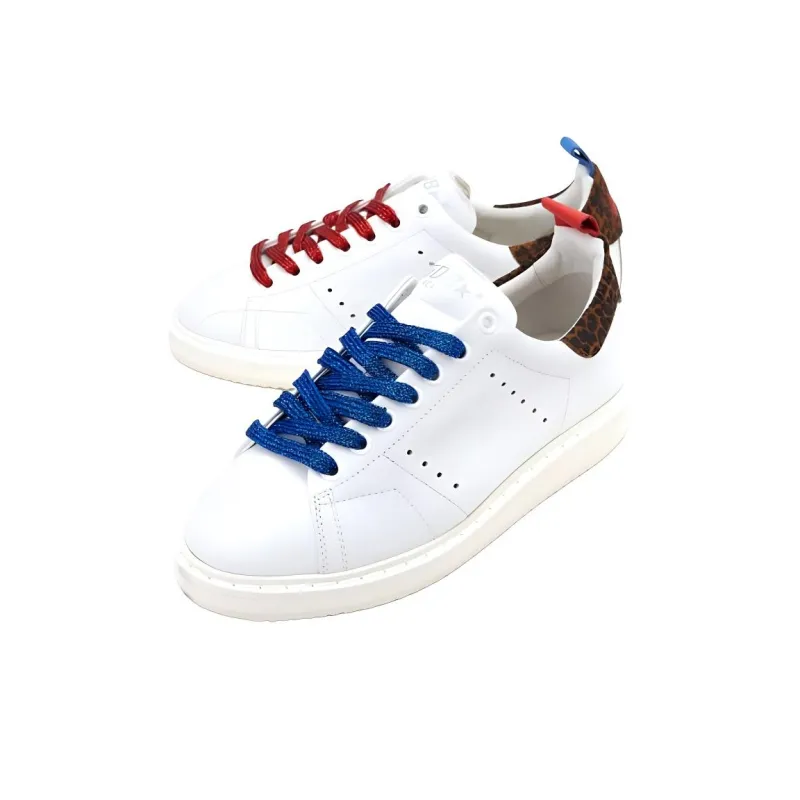 Golden Goose GGDB Starter Stylish Skateboarding Shoes Women's White Leopard Tail-3