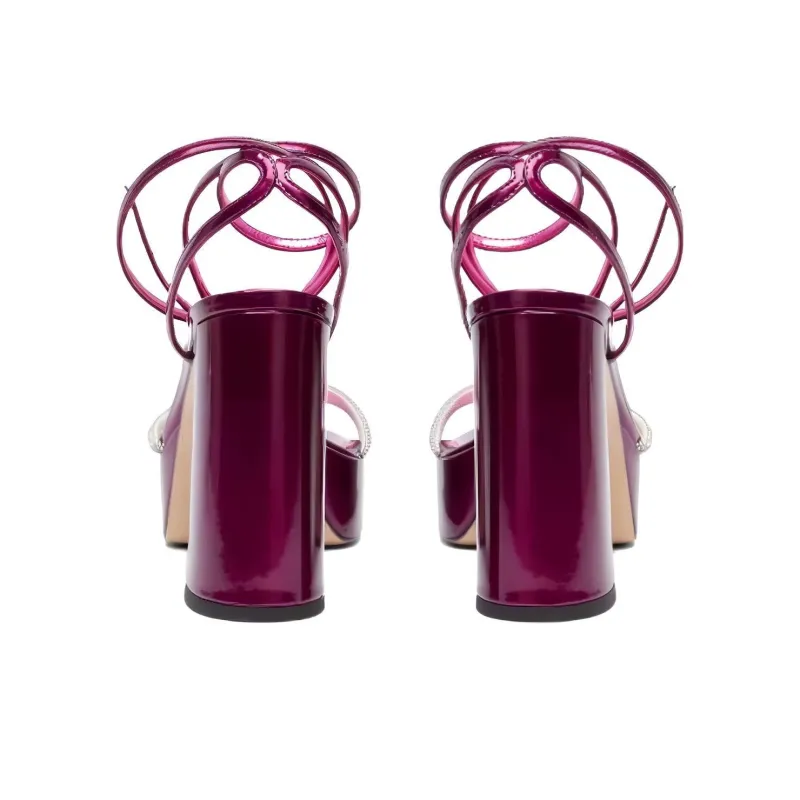 BETTINA VERMILLON Babsy Strap Sandals 11cm Women's Fuchsia-3