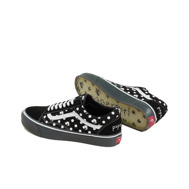 PaperGirl x Vans Old Skool Anti-Slip Wear-Resistant Low-Top Skateboard Shoes Unisex Black White-3