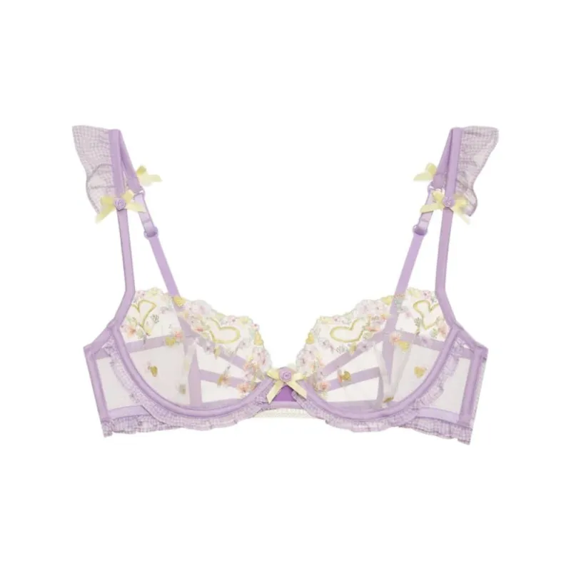 FOR LOVE & LEMONS Heart Wreath Underwire Bra Bra Women's Purple-0
