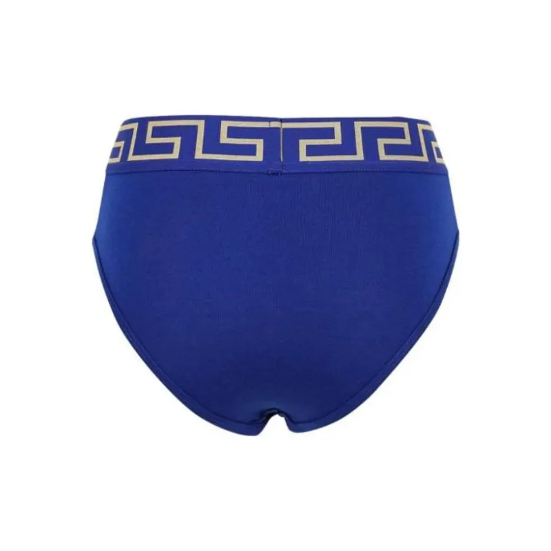 VERSACE Greca Border High Waist Bikini Bottoms 'Purple'-1