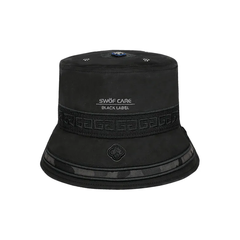 SWOFCARE Cotton Leather Metal Bucket Hats Unisex-2