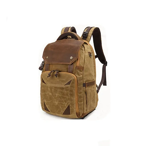 H YXIANG Batik Canvas Backpack Regular Men's Khaki/Gray/Earth Yellow/Blue-12