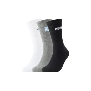 PUMA Mid Calf Socks Unisex 1 Set Of 3 Pack White/Black/Gray