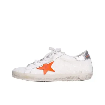 Golden Goose Super Star Skateboard Shoes Women's Low Top White Orange