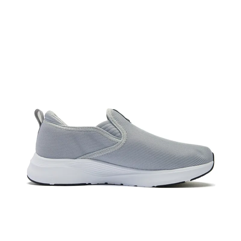 QIAODAN Abrasion Resistant Slip Resistant Low Top Casual Running Shoes Men's Gray White-1
