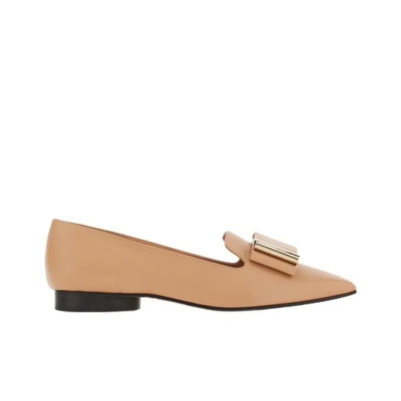 FERRAGAMO Bow-detailing Leather Loafers-1
