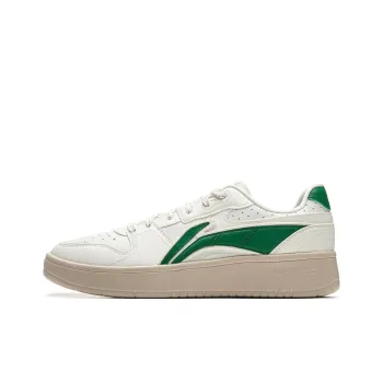 LiNing Acer Truncatum Cushioning, Slip Resistant, And Abrasion Resistant Low Top Skateboard Shoes Men's White Green