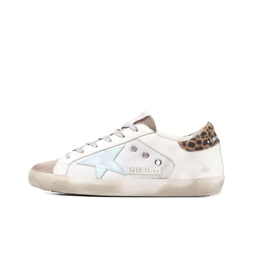 Golden Goose Super-Star Skateboard Shoes Women's Low-Top White/Blue/Leopard