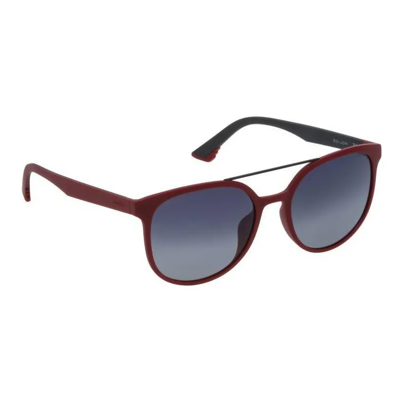 Police Injection Molded Leather Aviator Sunglasses Men's Red-1