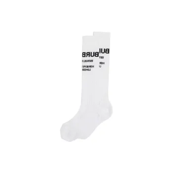 Burberry Knee High Socks Unisex 1 Pack White