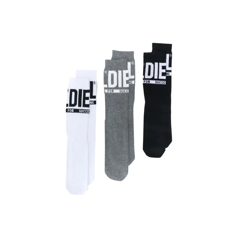 DIESEL Skm Ray Logo jacquard Socks Pack Of Three-4