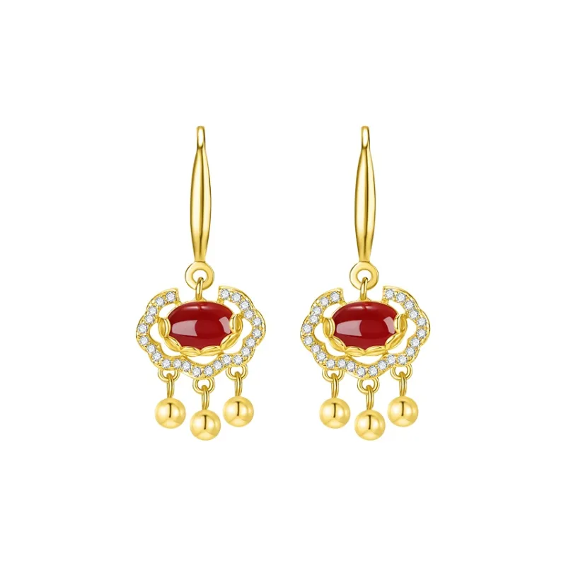 Mom's Gift Agate Jade Earrings Women's-1