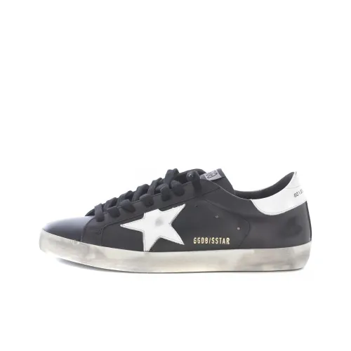 Golden Goose Super Star Low Top Skateboard Shoes Men's Black Distressed Style