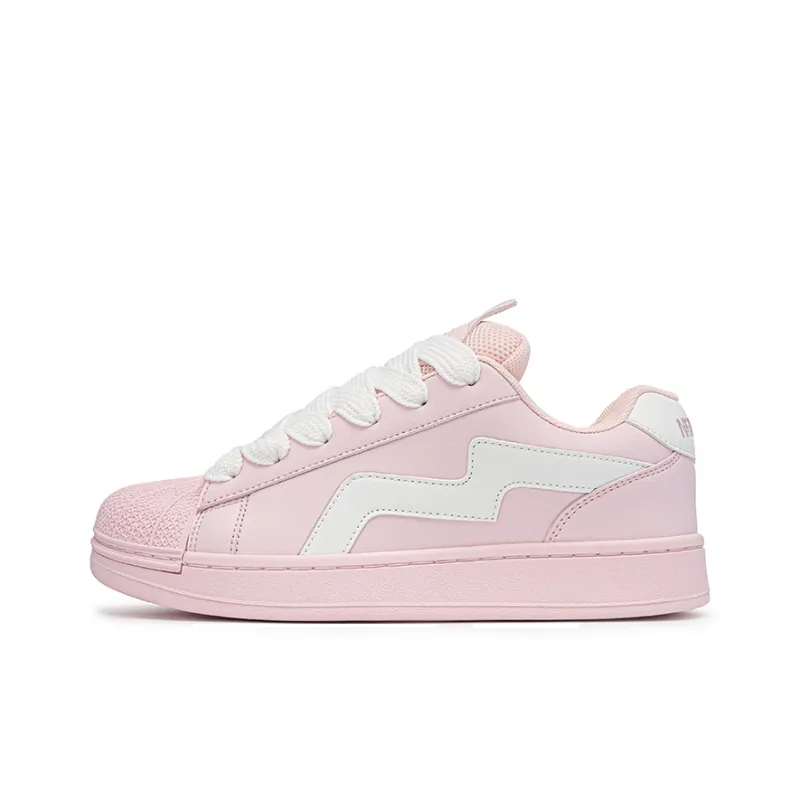 N6K8 Anti Slip Wear Resistant Low Top Skateboard Shoes Women's Light Pink-1