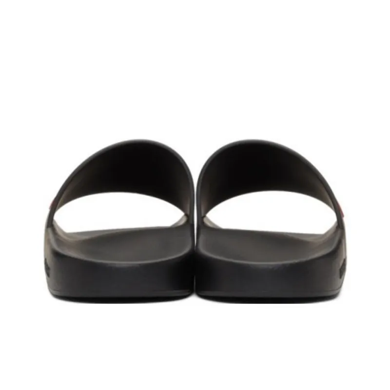 Burberry Embossed Logo Slides Black Red-4