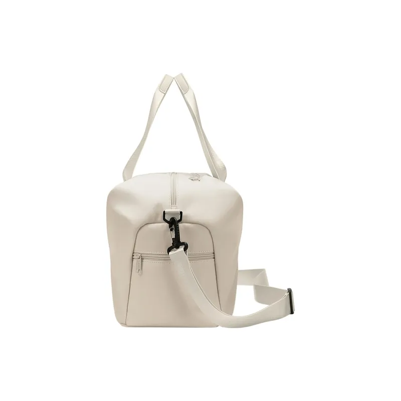 V.NINE Fabric With Synthetic Leather Handbag Student Travel Bag Large Size Unisex Cream White/Glutinous Beige Black-4