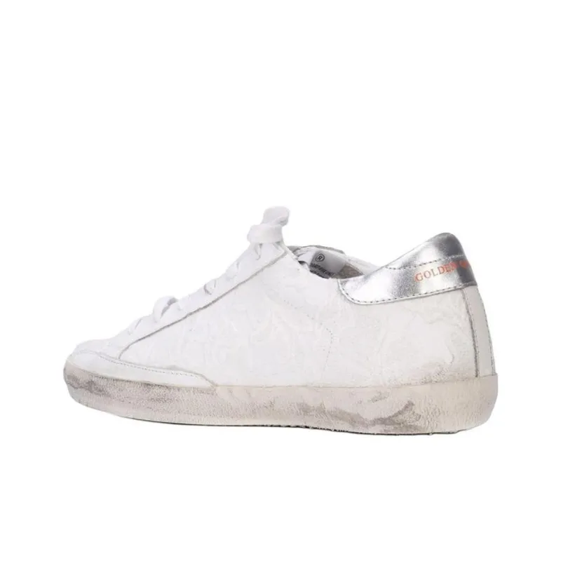 Golden Goose Super Star Skateboard Shoes Women's Low Top White Orange-3