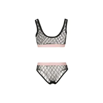 GUCCI Tulle Jacquard Bra Set