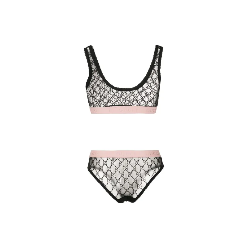 GUCCI Tulle Jacquard Bra Set-0