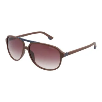 Police Acetate Metal Aviator Sunglasses Men's Brown
