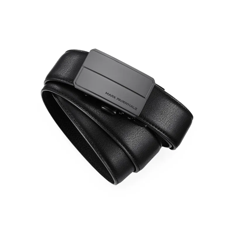 FAIRWHALE Matte Alloy Automatic Buckle Genuine Leather Belt Cow Leather Belts Men's Width 3.4CM-4