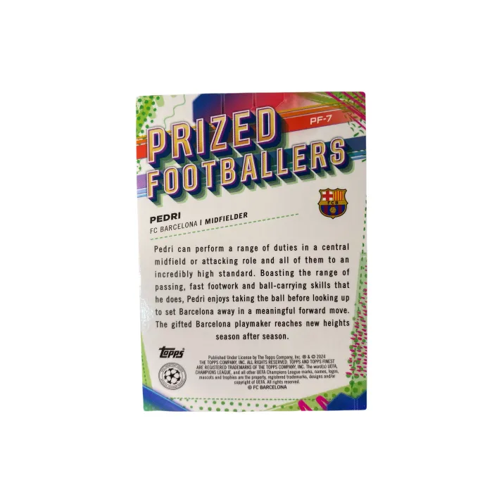 Topps Pedri 23 24 Finest Barça Icon Player Card Silver Foil Mint Condition Player Card Condition Pass Sports Cards 1 Pc-1