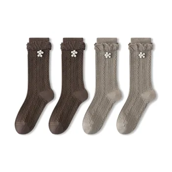 JIAZINI Mid Calf Socks Women's 4 Pack