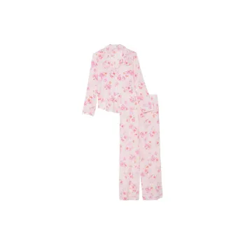 Victoria's Secret Modal Long Pajama Set Pajama Set Women's Light Pink Floral Print