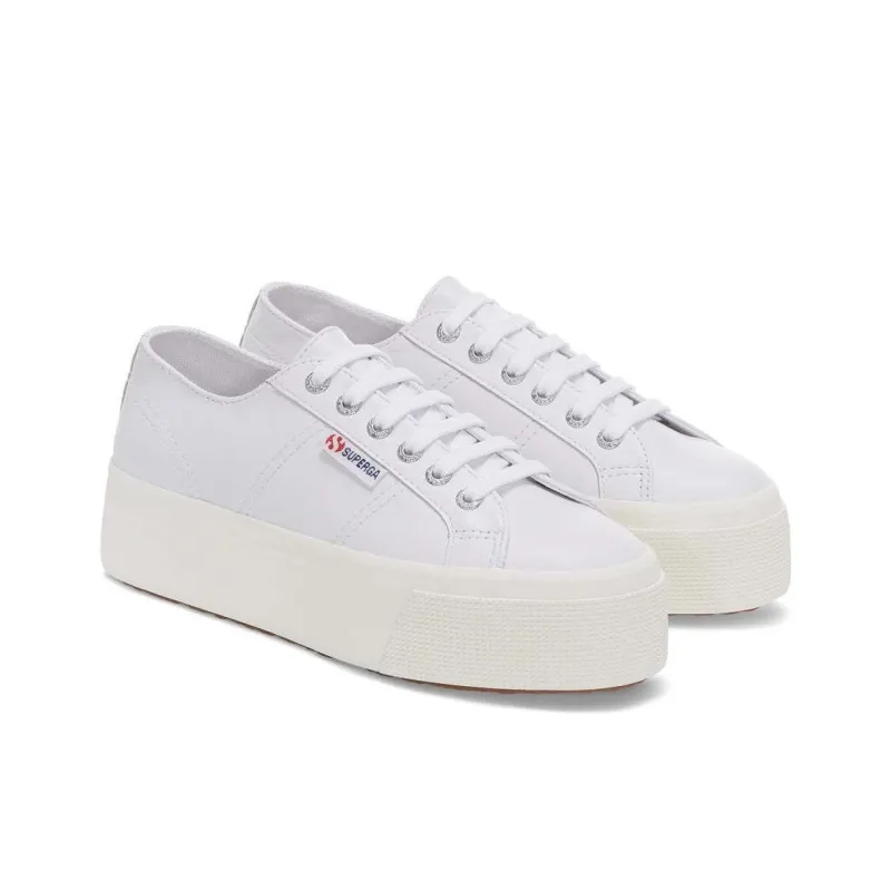 SUPERGA Abrasion-Resistant Low-Top Skateboard Shoes Women's White Silver-1