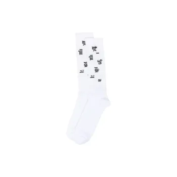 PALM ANGELS Unisex FW21 Letter Knitting Stocking 1 Packs White