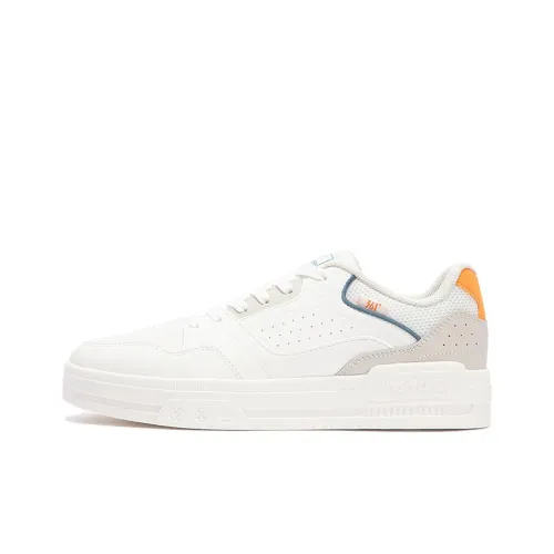 361° Anti-Slip Wear-Resistant Low-Top Skateboard Shoes Men's White Orange