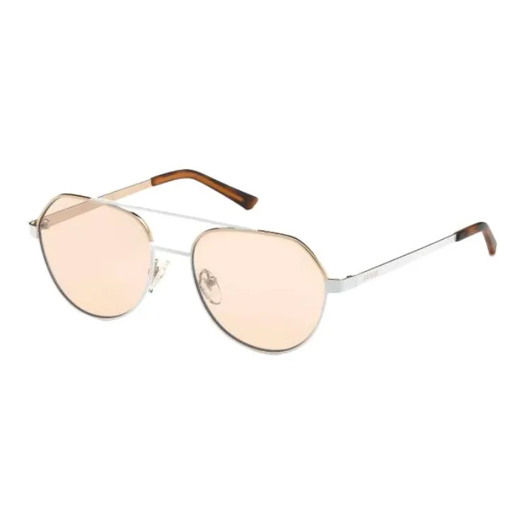 GUESS Metal Aviator Sunglasses Unisex White-0